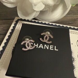 Chanel Gold CC Crystal Earrings & Free Gift. Eye Shadow.